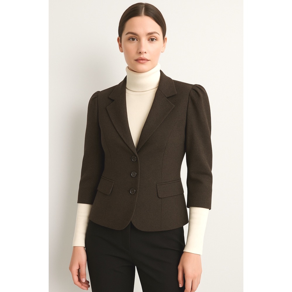 The Limited Collection Brown Blazer M 3/4 Sleeve Business Casual Academia 92-12